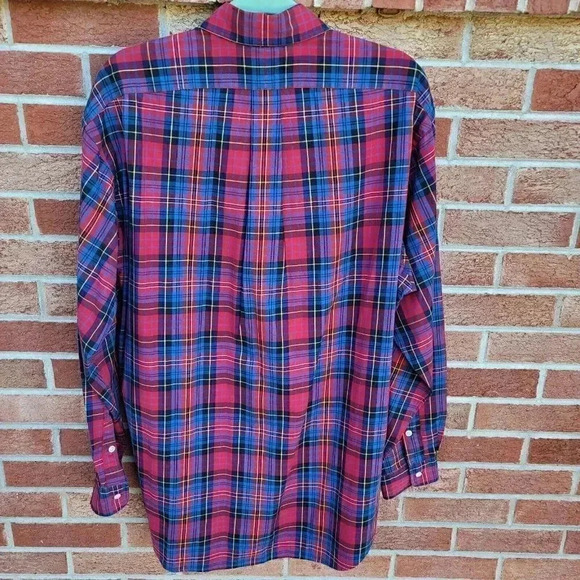 Vintage Ralph Lauren Blake Red Plaid Button Up Shirt Men's Size Large - Picture 2 of 7